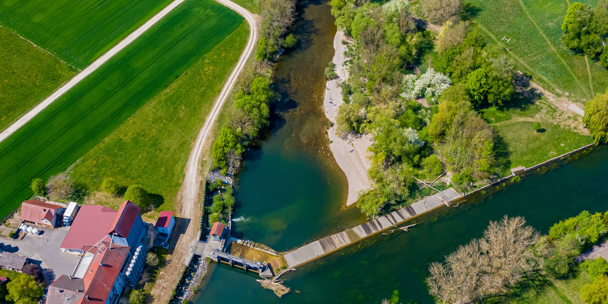 Die Stadt Munderkingen aus der Luft fotografiert