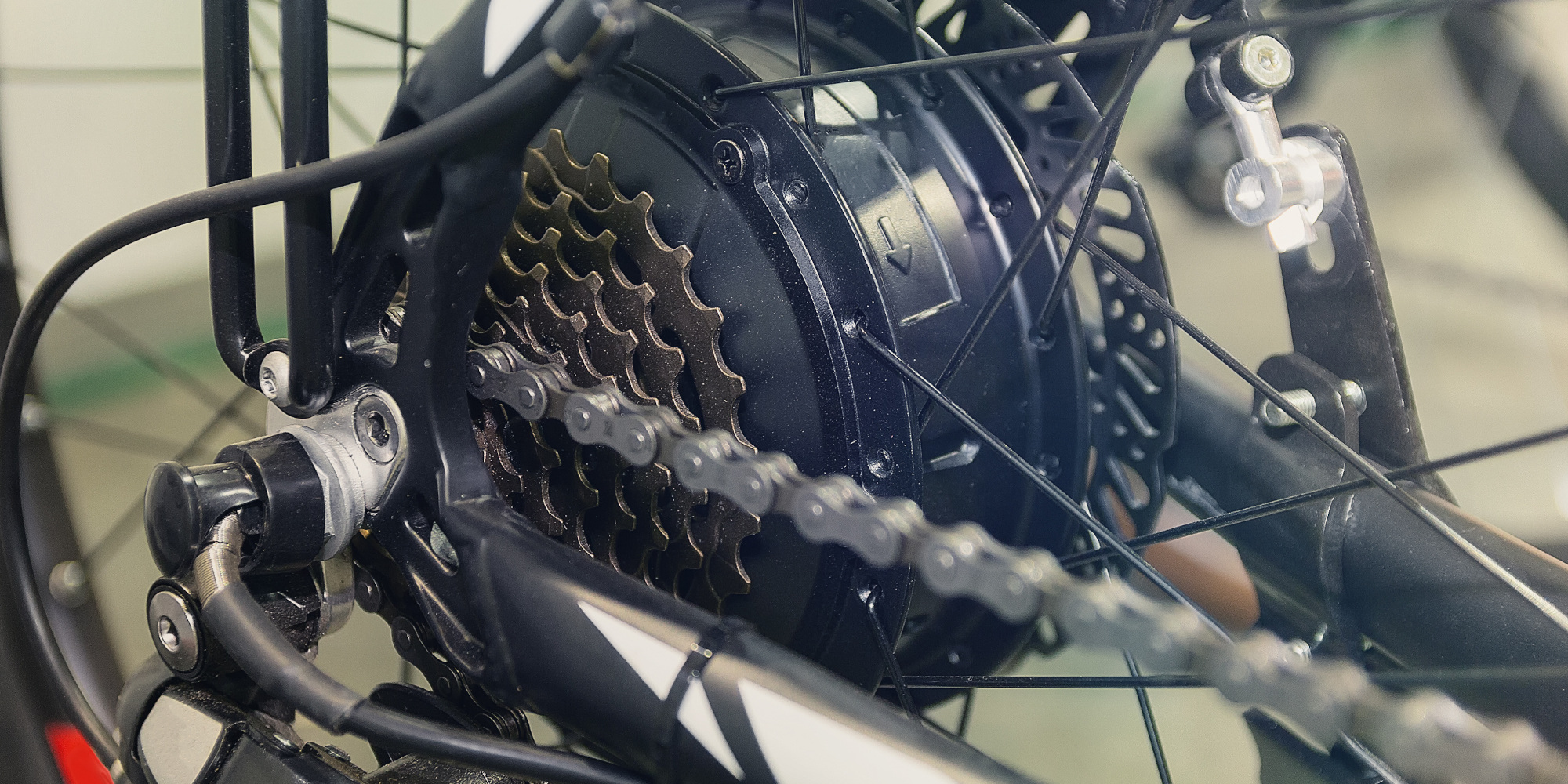 Heckmotor an einem E-Bike Heckmotor an einem E-Bike