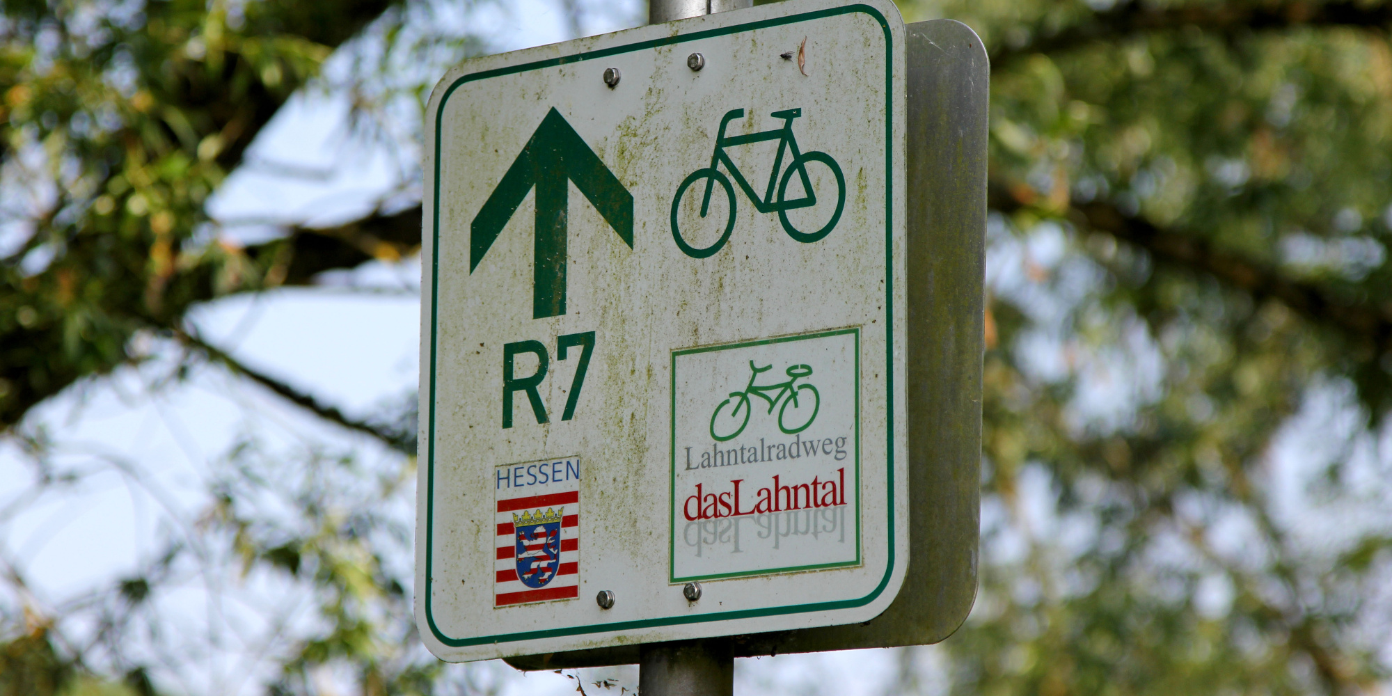 Radweg Schild Lahntal 