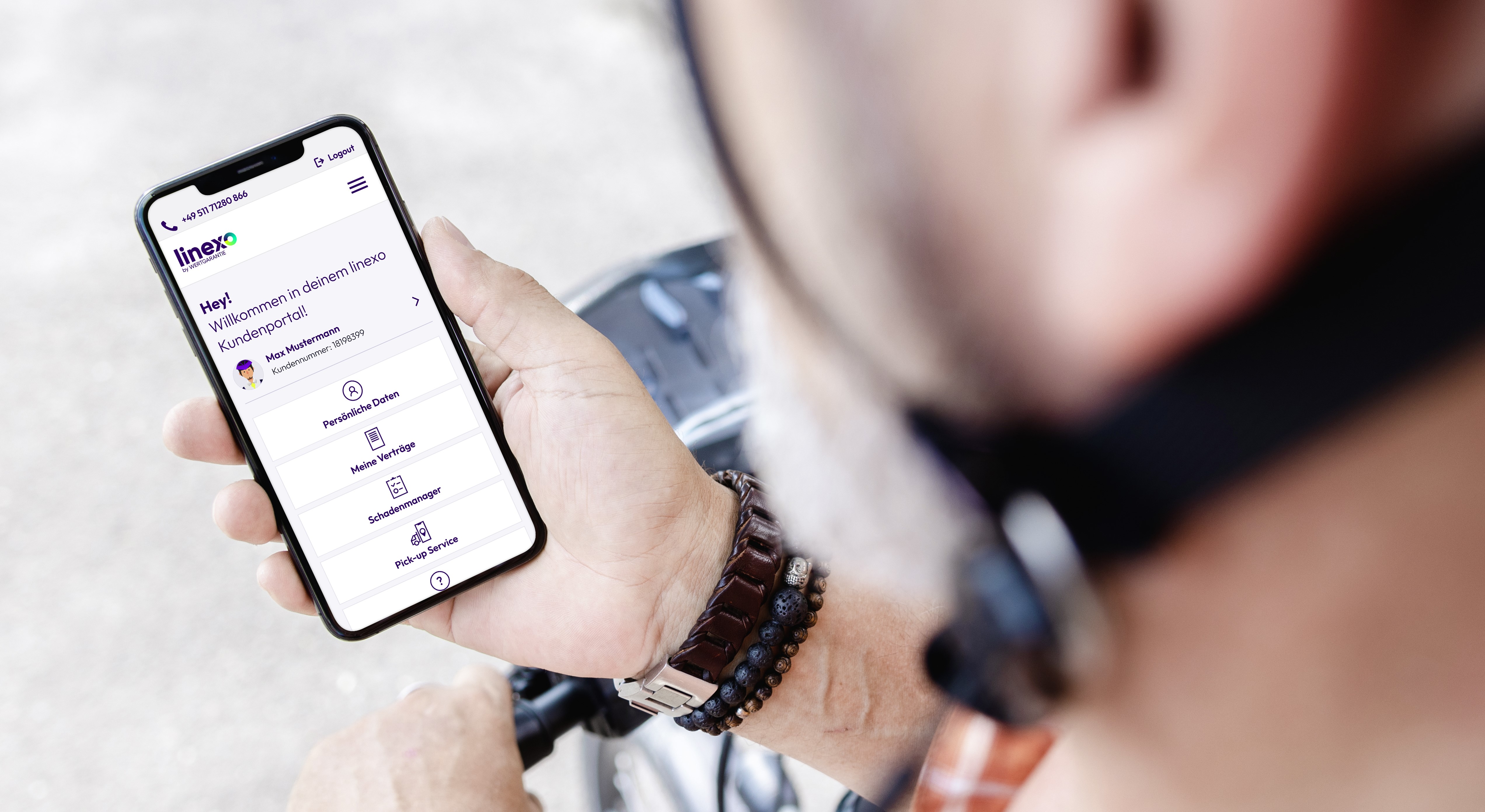 linexo Kundenportal auf dem Smartphone