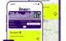Zwei Smartphones zeigen die Linexo-App mit Karten und Paketzustelldiensten.