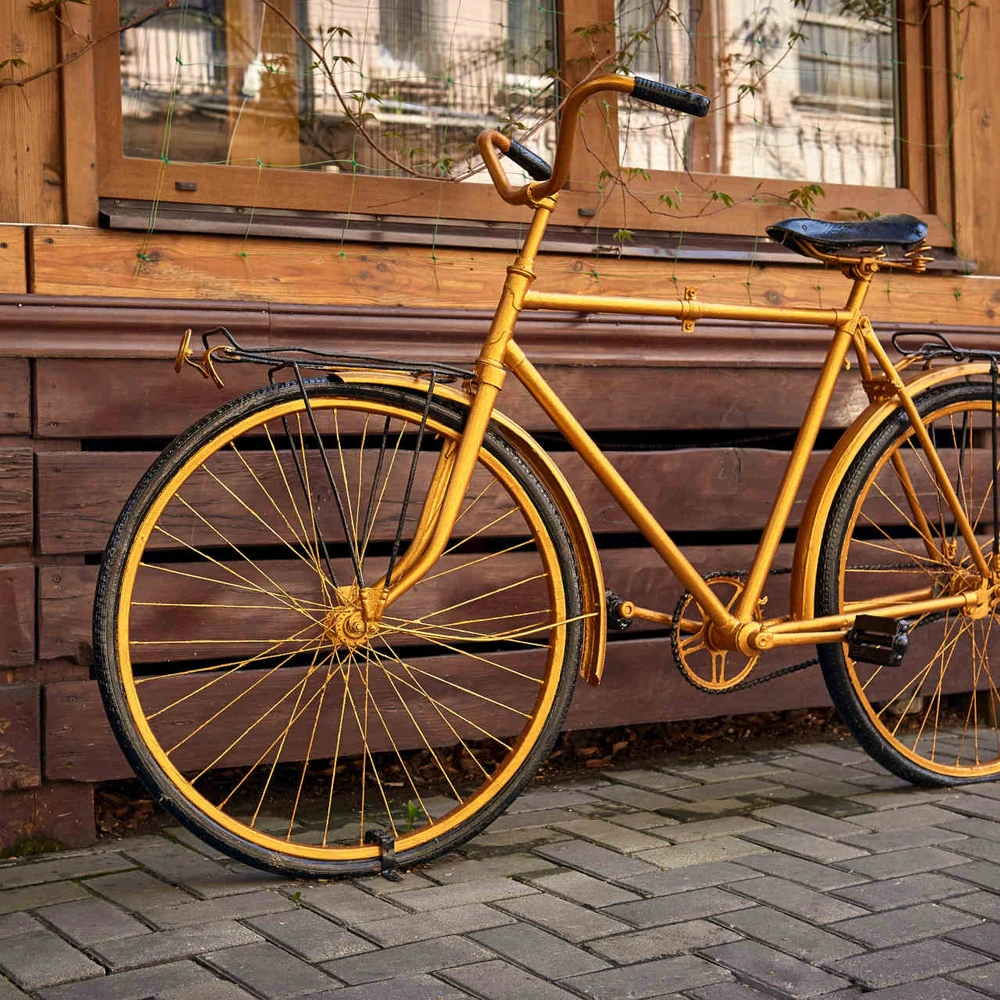 Statussymbol Fahrrad Goldendes Fahrrad