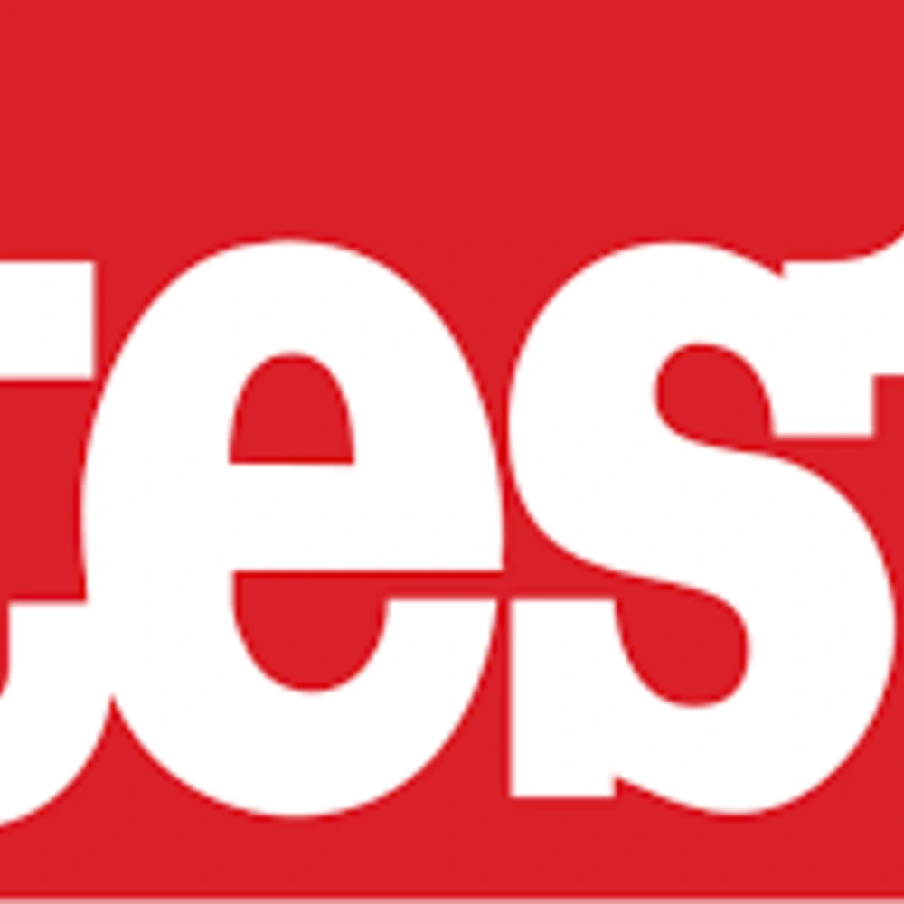 Rotes Logo mit dem Wort "test" in Weiß.