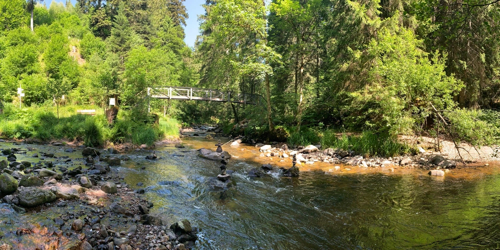 Schluchtensteig - Zusammenfluss von Gutach und Haslach zu Wutach Schluchtensteig - Zusammenfluss von Gutach und Haslach zu Wutach