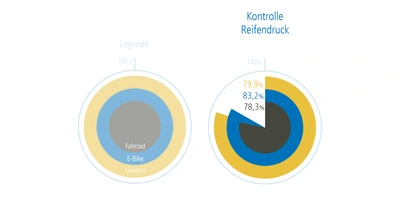 Pflege- und Wartungsverhalten, Fahrrad: n=1.018, E-Bike: n=501, Mehrfachnennung möglich