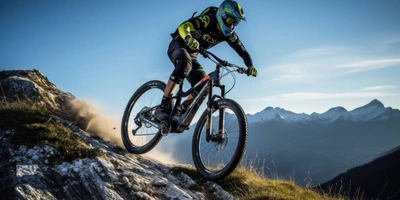 Mountainbiker auf den Alpen