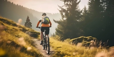 White Line Trail – die gefährlichsten Radstrecken Ein Mountainbiker in den Bergen